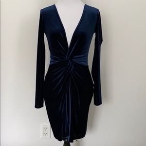 SOLD!! Blue velvet dress by Misguided